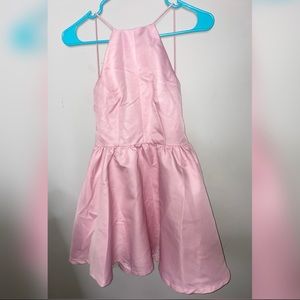 Pink halter mini dress
